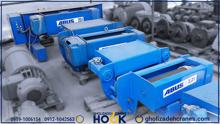 موتور جرثقیل آبوس ABUS سه تن و 5 تن سیم بکسلی استوک