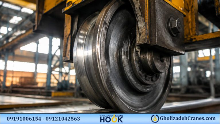 چرخ فولادی جرثقیل سقفی صنعتی سوار بر ریل